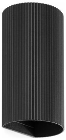 FARO 40543 - Applique SOLE 2xGU10/8W/230V nero ondulato arrotondato