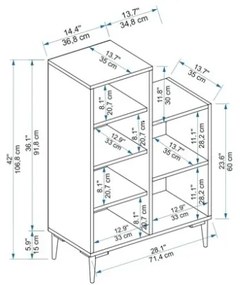 Mobile Da Cucina Multiuso Con Anta E Vani A Giorno Tea Rovere E Antracite