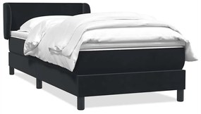 Giroletto A Molle Con Materasso Nero 80x210 Cm Velluto /
