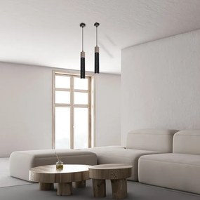 Lampadario su corda  SOLO 1xGU10/MR11/40W/230V nero