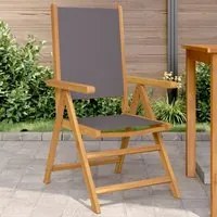 Sedie da Giardino 2pz Antracite Legno Massello Acacia e Tessuto 367658