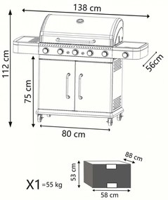 Barbecue a gas 6 bruciatori in acciaio