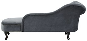 Chaise longue sinistra in velluto grigio NIMES Beliani