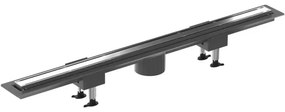 Canalina doccia 90 cm in alluminio reversibile scarico centrale, sifone e piletta inclusi