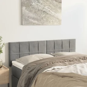 Testiere 2 Pz Grigio Chiaro 72x5x78/88 Cm İn Velluto /