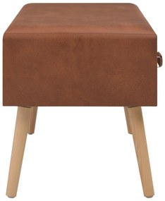 Tavolino da caffè marrone 80x40x46 cm in similpelle