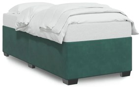 Giroletto Senza Materasso Verde Scuro 80x200 Cm İn Velluto /