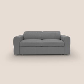 Kronos Divano con pouf estraibile poggiapiedi e poggiatesta reclinabili in morbida microfibra impermeabile T11 grigio