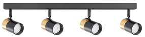 Zuma Line 2204BD-4-BK - Faretto FORI 4xGU10/50W/230V nero/oro