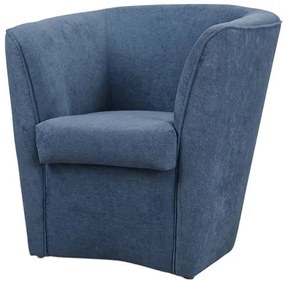 Poltrona blu jeans imbottita in tessuto antimacchia stile moderno