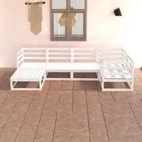 Set Divani da Giardino 6 pz Bianco in Legno Massello di Pino 3075685