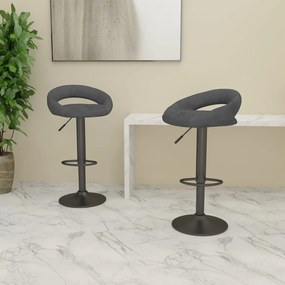 Sgabelli Da Bar 2 Pz Grigio Scuro İn Velluto /