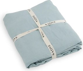 Set copripiumino e federa azzurro in lino per letto singolo 135x200 cm Aqua – Native Natural
