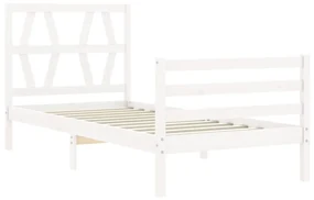 Giroletto con testiera bianco single in legno massello