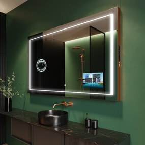 Specchio bagno retroilluminato LED L61 smart specchio per bagno con Stazione meteo Wi-Fi sinistra, Altoparlante Bluetooth