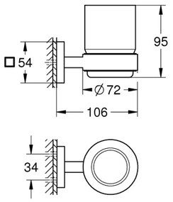 GROHE 41097000 - Bicchiere con portabicchiere, cromo lucido
