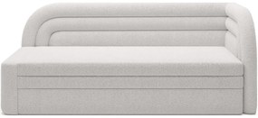 Divano color crema allungabile/con contenitore con penisola a destra e rivestimento in bouclé 223 cm Fabillo – ELTAP