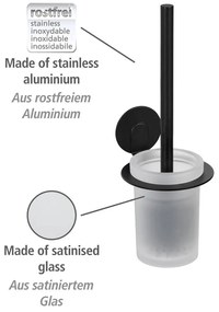 Scopino in vetro autoportante nero opaco Bivio - Wenko