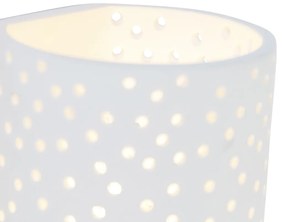 Lampada da parete vintage in gesso bianco a forma di cilindro - Mahou