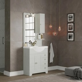 Pensile bagno Romantica decape bianco in mdf, 1 anta apertura da destra P 17 x L 20 x H 97 cm