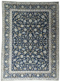 Kashan Tappeto persiano 340x250 Blu (Iran) Annodato A Mano