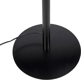 Lampada da terra nera con paralume in velluto nero con oro 40 cm - Simplo