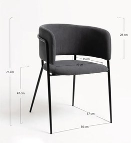 Sedia Moniel a Pana - Grigio