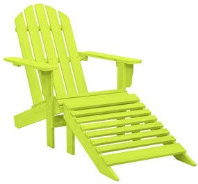 Sedia Giardino Adirondack Con Ottomana Massello Di Abete Verde /