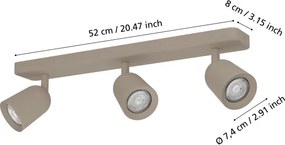 Eglo 902345 - Faretto CAMALDOLI 3xGU10/10W/230V beige