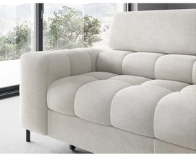 Divano angolare color crema allungabile/con contenitore (con penisola a destra/a L) con rivestimento in bouclé Ferucce – ELTAP