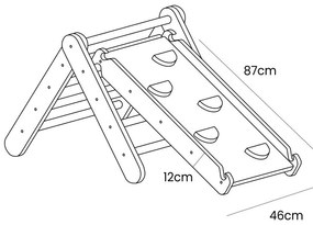 Pikler triangolo montessori bianco in pino massiccio 46x87x60 cm Montessori – Meowbaby