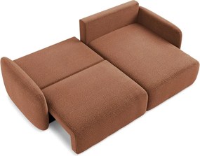 Divano angolare color mattone allungabile/con contenitore (con penisola a destra) Kalena – Makamii