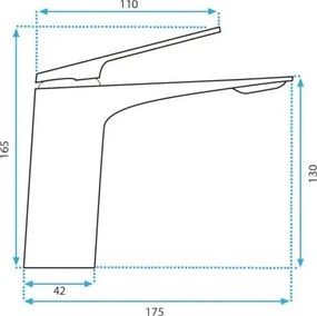 REA-B1178 - Miscelatore per lavabo AVALON 16,5 cm cromo lucido