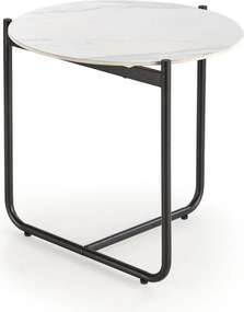 Tavolino da caffè Acuna S effetto marmo bianco/nero - ø50/h50 cm
