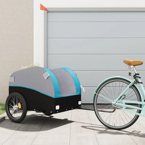 Rimorchio Da Bici Nero E Blu 45 Kg İn Ferro /