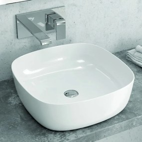 Lavabo appoggio 41cm in ceramica slim bianca |Litos-0015 - KAMALU