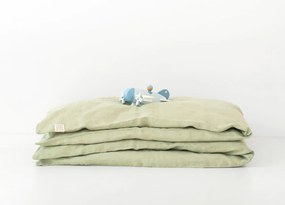 Biancheria da letto per bambini in lino verde Natura, 70 x 100 cm Sage - Linen Tales