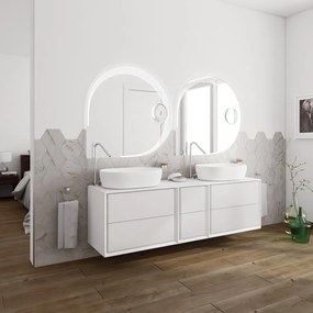 Mobile sottolavabo e lavabo Bellagio bianco opaco L 176 x H 48 x P 46 cm