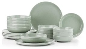 Set da tavola 18 pezzi, verde/porcellana