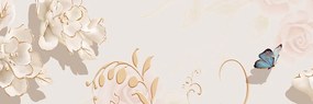 Stampa su tela – Natura morta vintage con farfalla