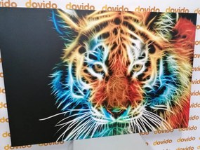 Stampa su tela – Testa di tigre in stile astratto