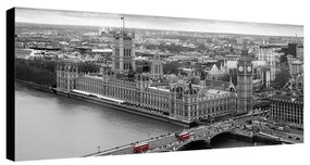 Stampa su tela Panorama westminster b&w, multicolore 140 x 70 cm