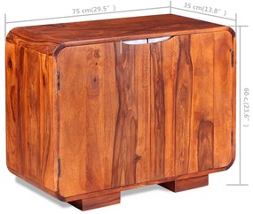 Credenza in Legno Massello di Sheesham 75x35x60 cm