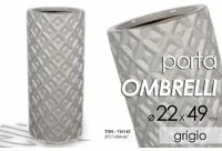 Portaombrelli in ceramica grigio design cm 22 x 49 h