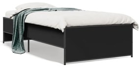 Giroletto Nero 90x190 Cm İn Legno Multistrato E Metallo /