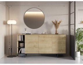 Cassettiera bassa in rovere decorato in colore naturale 170x80 cm Cequoia - Marckeric