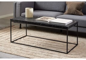 Tavolino nero con piano in marmo 55x110 cm Barossa - Actona