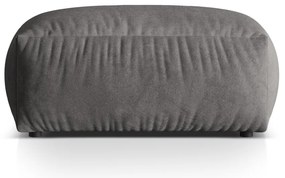 Poggiapiedi componibile grigio con rivestimento in velluto Martina – Micadoni