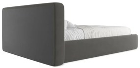 Letto matrimoniale imbottito grigio scuro con contenitore con griglia 140x200 cm Kiana - Makamii