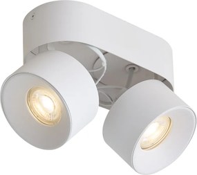 Faretto da superficie moderno bianco GU10 50mm 2 luci orientabile - Echo